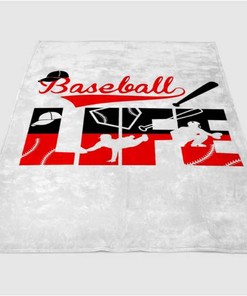 Baseball Life Sherpa Fleece Blanket Gifts for Family, for Couple