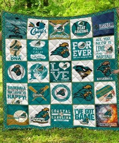 Baseball Ncaa Coastal Carolina Chanticleers Collection Collected Quilt Blanket Bedding Set