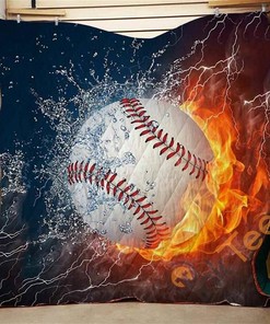 Baseball Poster Quilt Blanket Bedding Set