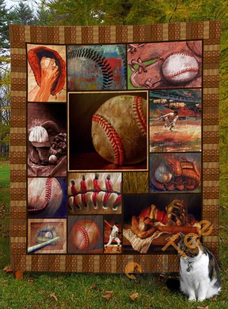 Baseball Quilt Blanket Bedding Set With Pilliwcases Option Gifts For Fan