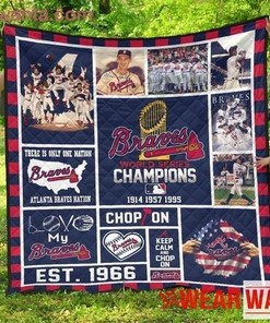 Baseball Team Atlanta Braves Quilt Blanket Bedding Set For Fan