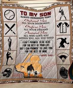 Baseball To My Son You All Your Dreams Personalized Quilt Blanket Bedding Set