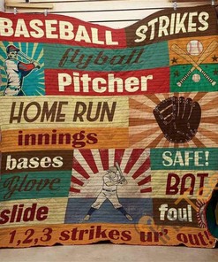 Baseball Trikes Quilt Blanket Bedding Set