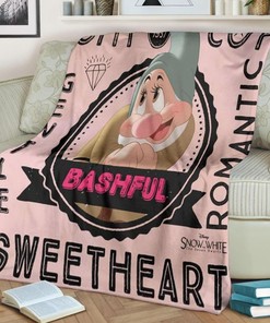 Bashful Snow White Disney Fleece Blanket Gift For Fan, Quilt Blanket Bedding Set Gift