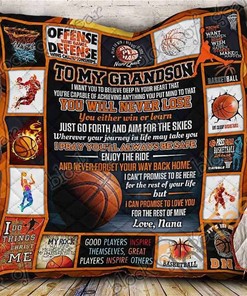 Basketball Grandson, Love, Nana Quilt Blanket Bedding Set