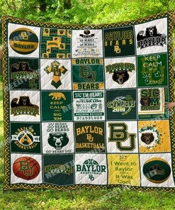 Basketball Ncaa Baylor Bears Collected Green Quilt Blanket Bedding Set