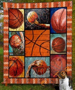 Basketball Quilt Blanket Bedding Set With Pilliwcases Option
