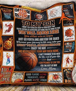 Basketball Son, Love, Mom Quilt Blanket Bedding Set