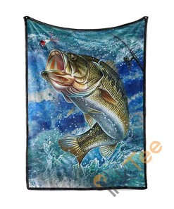 Bass Fishing Limited Edition Sherpa Fleece Blanket Gifts for Family, for Couple