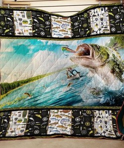 Bass Fishing Washable Handmade Quilt Blanket Bedding Set