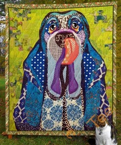 Basset Hound Dog Quilt Blanket Bedding Set