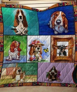 Basset Hound Dog Quilt Blanket Bedding Set for Home Décor