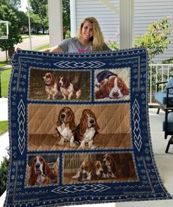 Basset Hound Picture Collection Quilt Blanket Bedding Set