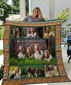 Basset Hound Quilt Blanket Bedding Set for Home Décor