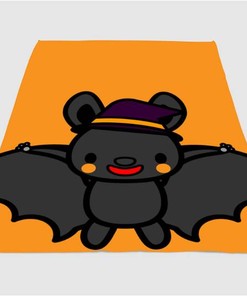 Bat Cute Cartoon Sherpa Fleece Blanket Gifts for Family, for Couple