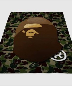 Bathing Ape Sherpa Fleece Blanket Gifts for Family, for Couple