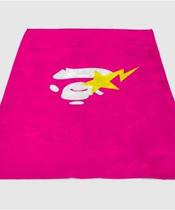 Bathing Pink Ape Sherpa Fleece Blanket Gifts for Family, for Couple