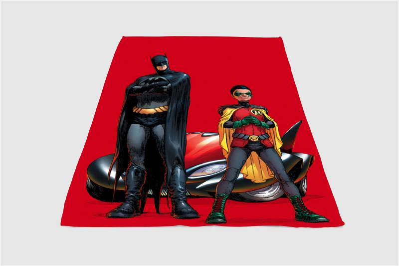 Batman And Robin Sherpa Fleece Blanket Gifts for Family, for Couple