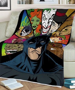 Batman And Villains Dc Comisc Christmas, Batman Dark Gift For Fan Comfy Throw Blanket Gift