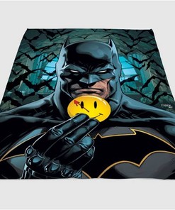 Batman Happy Pin Sherpa Fleece Blanket Gifts for Family, for Couple