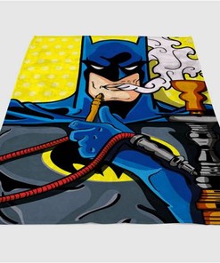 Batman Smoking Sherpa Fleece Blanket Gifts for Family, for Couple