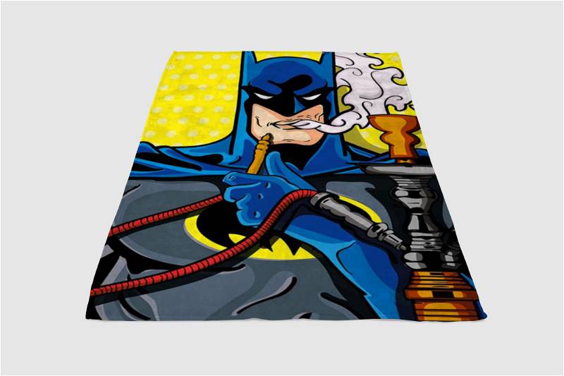 Batman Smoking Sherpa Fleece Blanket Gifts for Family, for Couple
