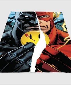 Batman The Flash The Button Sherpa Fleece Blanket Gifts for Family, for Couple