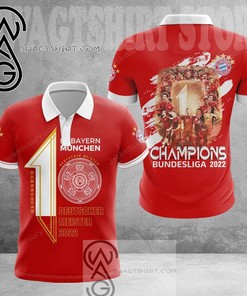 Bayern Munich Champions Bundesliga 2022 Red Polo Shirt