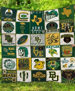Baylor Bears Quilt Blanket Bedding Set Gifts for Fans