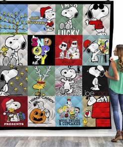 Bc Snoopy Christmas Snoopy Lover Quilt Blanket Bedding Set
