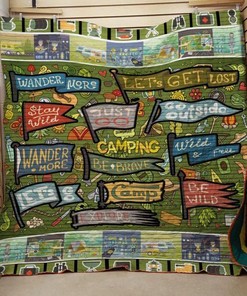 Be Brave Go Outside Stay Wild Camping Quilt Blanket Bedding Set