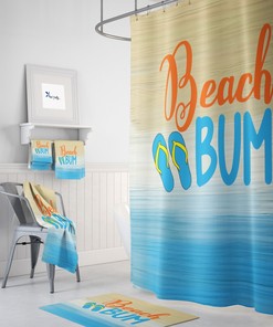 Beach Bum Shower Curtain, Beach Theme Bathroom Decor