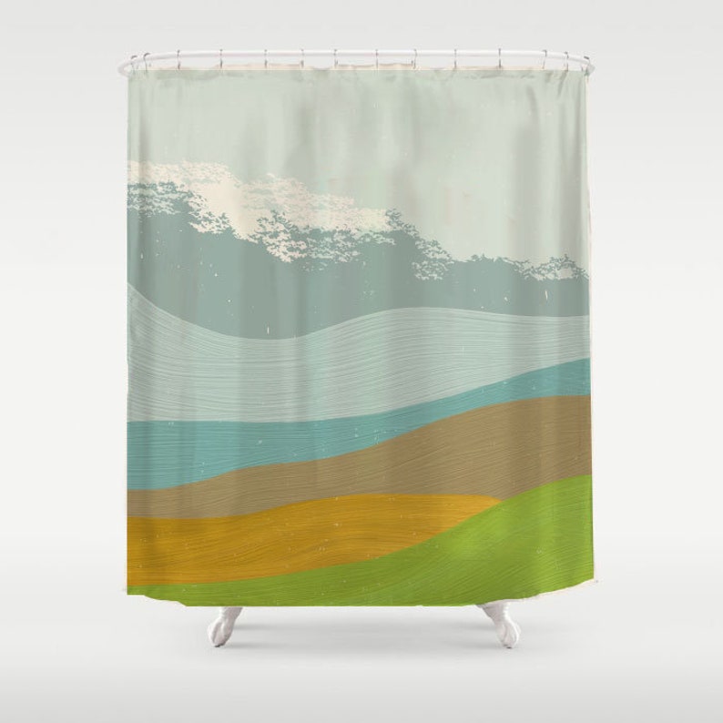 Beach Sea Waves Shower Curtain, Modern Painting Art Bathroom Decor, Waterproof And Washable Shower Curtains - Image 2