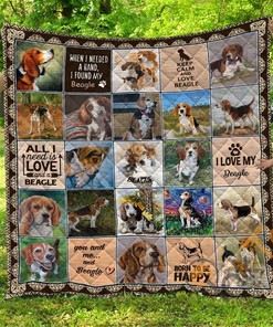 Beagle Quilt Blanket Bedding Set With Pillowcase Option