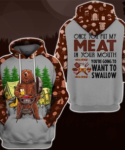 Bear Hoodie 3D Zip Hoodie  Bear Camps In Forest Hoodie 3D Zip Hoodie for Fans