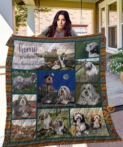 Bearded Collie 10 Quilt Blanket Bedding Set