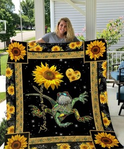 Bearded Dragon Sunflower You Are My Sunshine Quilt Blanket Bedding Set