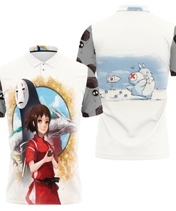 Beautiful Chihiro Ogino No Face Haku Spirited Away Studio Ghibli For Anime Fan 3D All Over Print Polo Shirt