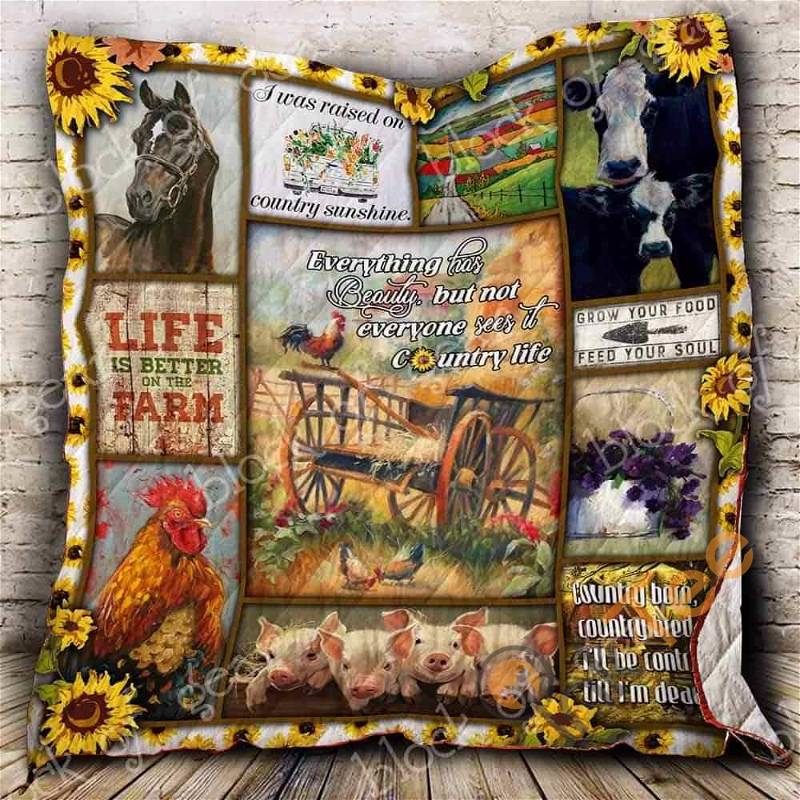 Beautiful Country Life Quilt Blanket Bedding Set