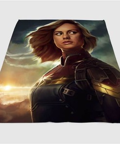 Beautiful Of Captain Marvel Sherpa Fleece Blanket Gifts for Family, for Couple
