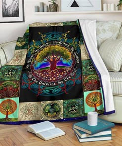 Beautiful Tree Of Life Sherpa Fleece Blanket Gifts for Family, for Couple