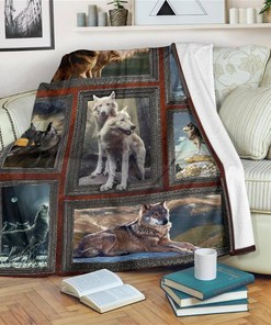 Beautiful Wolf Wolf Lover Sherpa Fleece Blanket Gifts for Family, for Couple