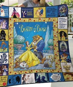 Beauty And The Beast Blanket Gift For Fans Cartoon Movie Quilt