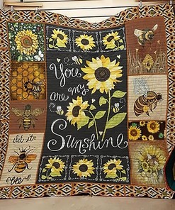 Bee Let It Be Sunflower Hippie Quilt Blanket Bedding Set