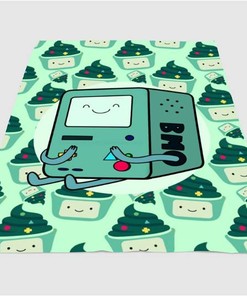 Beemo Adventure Time Sherpa Fleece Blanket Gifts for Family, for Couple