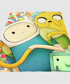 Beemo Jack And Finn Adventure Time Sherpa Fleece Blanket Gifts for Family, for Couple