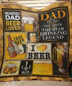 Beer Dad Bearded Dad Quilt Blanket Bedding Set for Home Décor