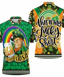 Beer Drinking Leprechaun Saint Patrick Day This Is My Lucky Shirt 3D All Over Print Polo Shirt