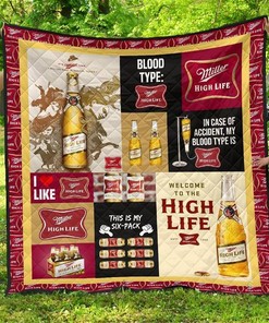 Beer Lover's Miller High Life Funny Quilt Gift