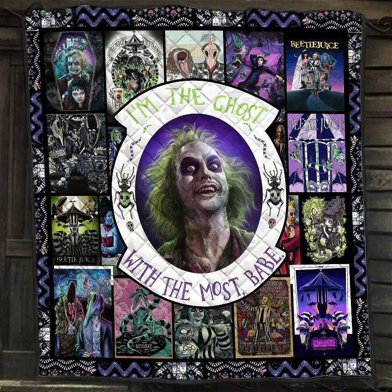 Beetlejuice Film Characters Blanket I'm The Ghost With The Most Babe Gift For Lovers Quilt